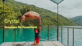  Presentation with triathlon - Slide deck having athlete-putting-on-a-swimming background and a tawny brown colored foreground