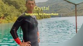  Presentation with triathlon - Slides having athlete-putting-on-a-swimming background and a tawny brown colored foreground