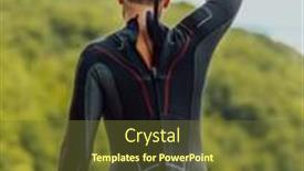  Presentation with triathlon - Theme having athlete-putting-on-a-swimming background and a tawny brown colored foreground