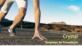  Presentation with athlete - Slides with athlete ready to run competition background and a tawny brown colored foreground