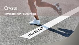  Presentation with runner - Amazing slide deck having athlete-runner-crossing-a-white backdrop and a gray colored foreground