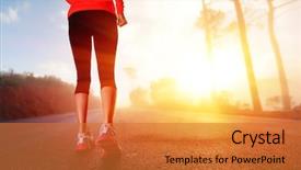  Presentation with athlete - Cool new theme with athlete runner feet running backdrop and a red colored foreground