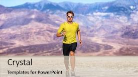  Presentation with wearable - Beautiful slides featuring athlete runner in summer desert backdrop and a lemonade colored foreground
