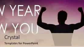  Presentation with fitness goal - PPT layouts featuring athlete runner running goal achievement background and a soft green colored foreground