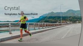  Presentation with marathon - Slide deck featuring athlete-running-a-marathon background and a light gray colored foreground