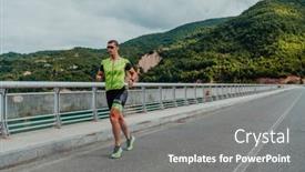  Presentation with marathon - PPT layouts consisting of athlete-running-a-marathon background and a gray colored foreground