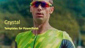  Presentation with marathon - Slides having athlete-running-a-marathon background and a tawny brown colored foreground