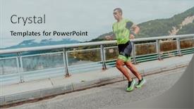  Presentation with marathon - Presentation enhanced with athlete-running-a-marathon background and a light gray colored foreground