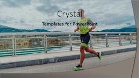  Presentation with marathon - PPT theme having athlete-running-a-marathon background and a light gray colored foreground