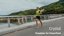  Presentation with marathon - Presentation design featuring athlete-running-a-marathon background and a gray colored foreground