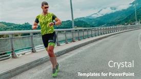  Presentation with marathon - Slides consisting of athlete-running-a-marathon background and a gray colored foreground