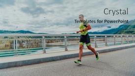  Presentation with marathon - Slides featuring athlete-running-a-marathon background and a light gray colored foreground