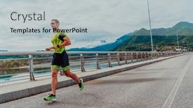  Presentation with marathon - Presentation having athlete-running-a-marathon background and a light gray colored foreground