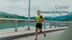  Presentation with marathon - Presentation with athlete-running-a-marathon background and a light gray colored foreground