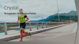  Presentation with marathon - PPT layouts consisting of athlete-running-a-marathon background and a light gray colored foreground