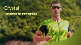  Presentation with marathon - Slide deck having athlete-running-a-marathon background and a tawny brown colored foreground