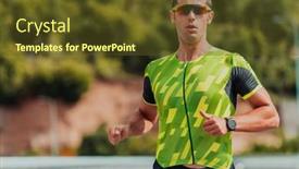  Presentation with marathon - PPT theme enhanced with athlete-running-a-marathon background and a tawny brown colored foreground