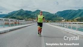  Presentation with marathon - Slides with athlete-running-a-marathon background and a gray colored foreground