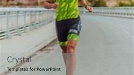  Presentation with marathon - Presentation theme having athlete-running-a-marathon background and a light gray colored foreground