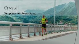  Presentation with marathon - Presentation design enhanced with athlete-running-a-marathon background and a light blue colored foreground