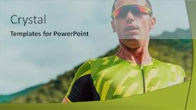  Presentation with marathon - Slide deck with athlete-running-a-marathon background and a lemonade colored foreground