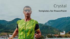  Presentation with marathon - Presentation consisting of athlete-running-a-marathon background and a light gray colored foreground