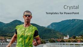  Presentation with marathon - PPT theme enhanced with athlete-running-a-marathon background and a light gray colored foreground