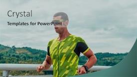  Presentation with marathon - PPT theme featuring athlete-running-a-marathon background and a light gray colored foreground