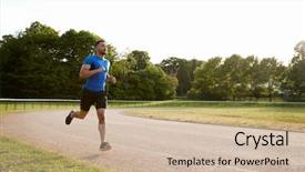  Presentation with athlete track or running track - PPT layouts having athlete running at a track background and a soft green colored foreground