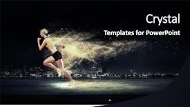  Presentation with athlete - Slides enhanced with athlete running fast background and a black colored foreground
