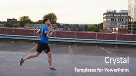  Presentation with athlete track or running track - Beautiful presentation theme featuring athlete running on a road backdrop and a gray colored foreground