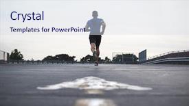  Presentation with athlete - Colorful presentation theme enhanced with athlete running on a road backdrop and a sky blue colored foreground