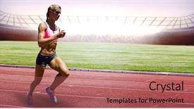  Presentation with athlete track or running track - Amazing presentation having athlete running on racing track backdrop and a coral colored foreground