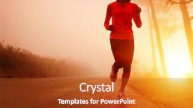  Presentation with morning show - Slide deck having athlete running on the road background and a crimson colored foreground