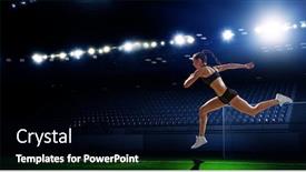  Presentation with running race - Slide deck consisting of athlete-running-race-mixed-media background and a black colored foreground