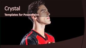  Presentation with national anthem - PPT theme consisting of athlete showing respect during national background and a wine colored foreground