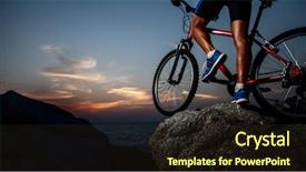  Presentation with athlete - Theme enhanced with athlete standing on the rock background and a wine colored foreground