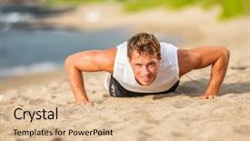  Presentation with motivation - Cool new slides with athlete training hard doing push backdrop and a lemonade colored foreground