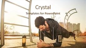  Presentation with training - PPT theme enhanced with athlete training in the morning background and a cream colored foreground