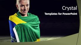  Presentation with wrapped flag - Theme having athlete-with-brazilian-flag-wrapped background and a black colored foreground