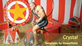  Presentation with circus - Beautiful theme featuring athlete with grimace riding circus backdrop and a tawny brown colored foreground