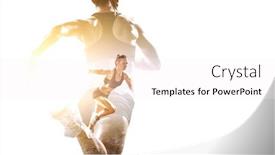  Presentation with athlete - Cool new presentation design with athletics - athlete woman on white mixed backdrop and a white colored foreground