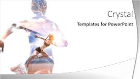  Presentation with athlete - Colorful slides enhanced with athlete woman on white mixed media backdrop and a white colored foreground