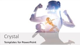  Presentation with athlete - Audience pleasing presentation theme consisting of athlete-woman-on-white-mixed backdrop and a white colored foreground