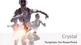  Presentation with athlete - PPT theme with athlete-woman-on-white-mixed background and a white colored foreground