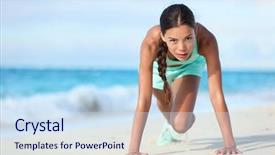  Presentation with cardio - Slides consisting of athlete working out body core background and a  colored foreground