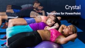  Presentation with exercise and athletes - Audience pleasing PPT layouts consisting of athletes exercising on fitness ball backdrop and a  colored foreground