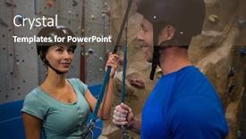  Presentation with athletes - Presentation design having athletes-in-sports-helmet-talking background and a tawny brown colored foreground