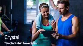  Presentation with athletes drugs - PPT theme with athletes looking in tablet computer background and a  colored foreground