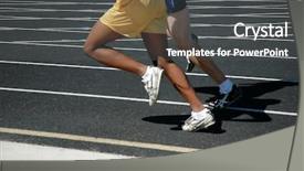  Presentation with athletes - Amazing presentation theme having athletes racing backdrop and a dark gray colored foreground